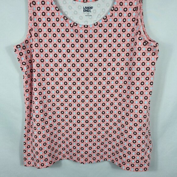 Lands' End Tank Top Women's Size Large Pink, Blue & White Geometric Print - Picture 7 of 11